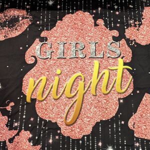 🎉 Girls' Night Backdrop Party Banner Rose Gold Glitter 7x5 ft
